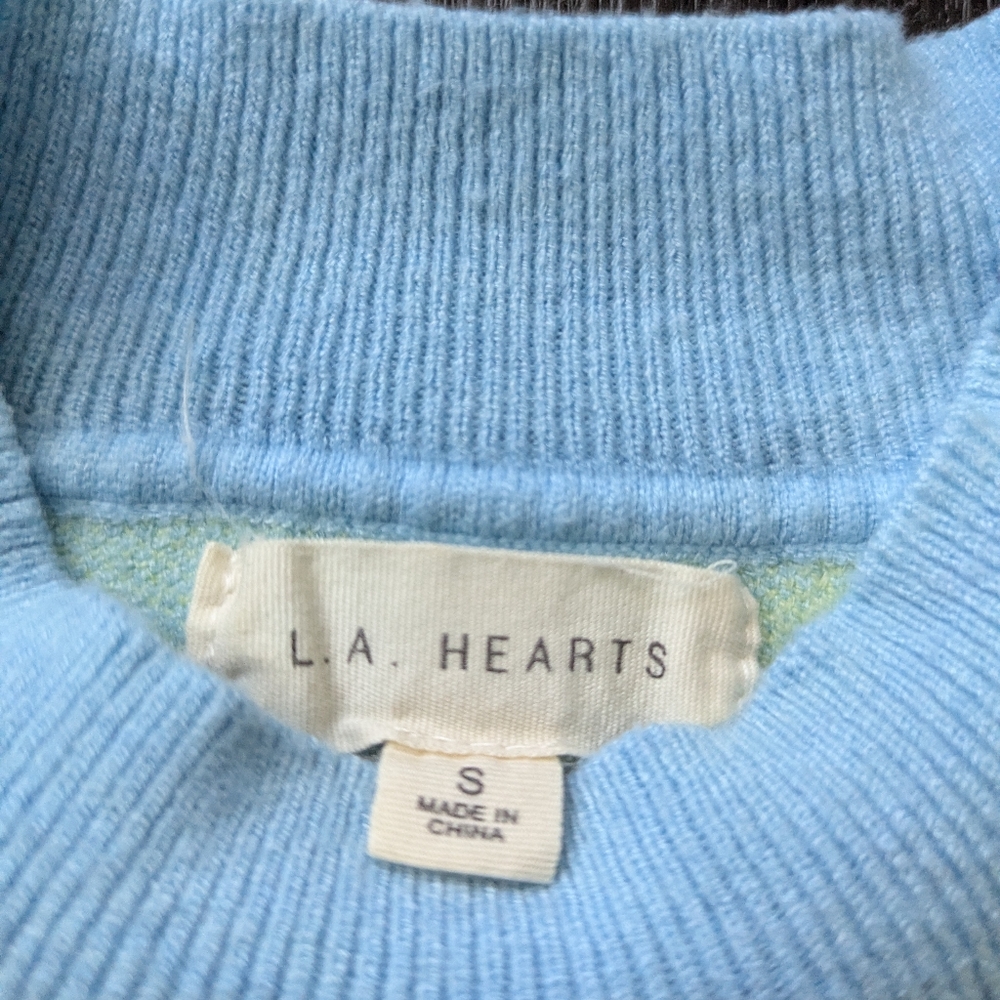 Pacsun LA Hearts Light Blue And Green Knit  Crop Top - Picture 3 of 3